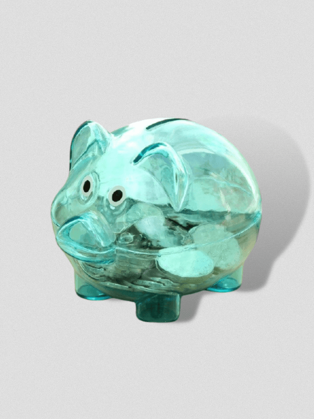 Tirelire Cochon transparente couleur Bleu